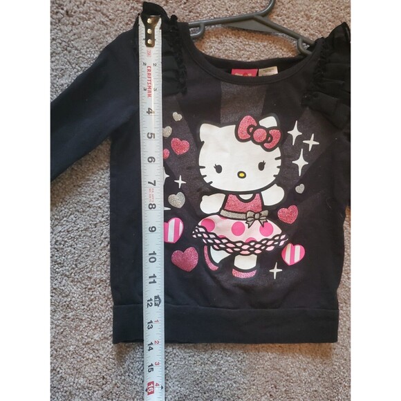 Hello Kitty Ruffle Shoulder Long Sleeve Top Toddler Girl 3T - Picture 3 of 3